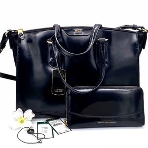 LAUREN Ralph Lauren Winford SP Convertible Satchel Handbag & Wallet Set